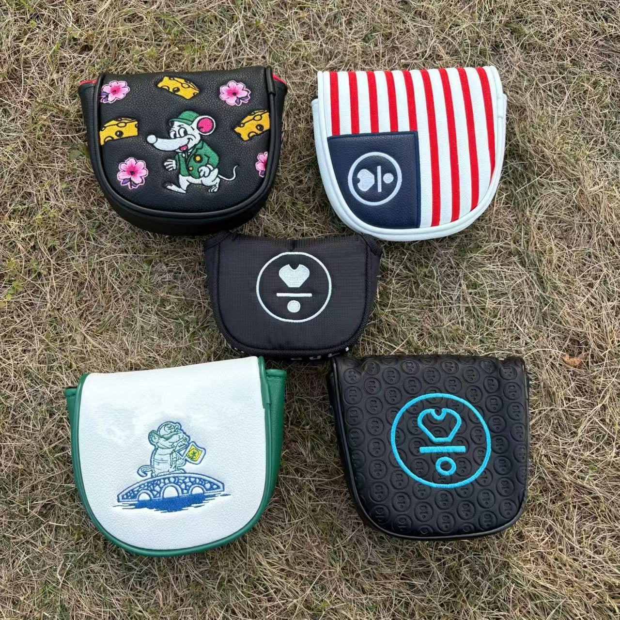 Golf Tees - バーミリオンバードゴルフパターヘッドカバー、厚みのある防水PUレザー、耐衝撃設計、男性と女性向けの繊細な刺繍