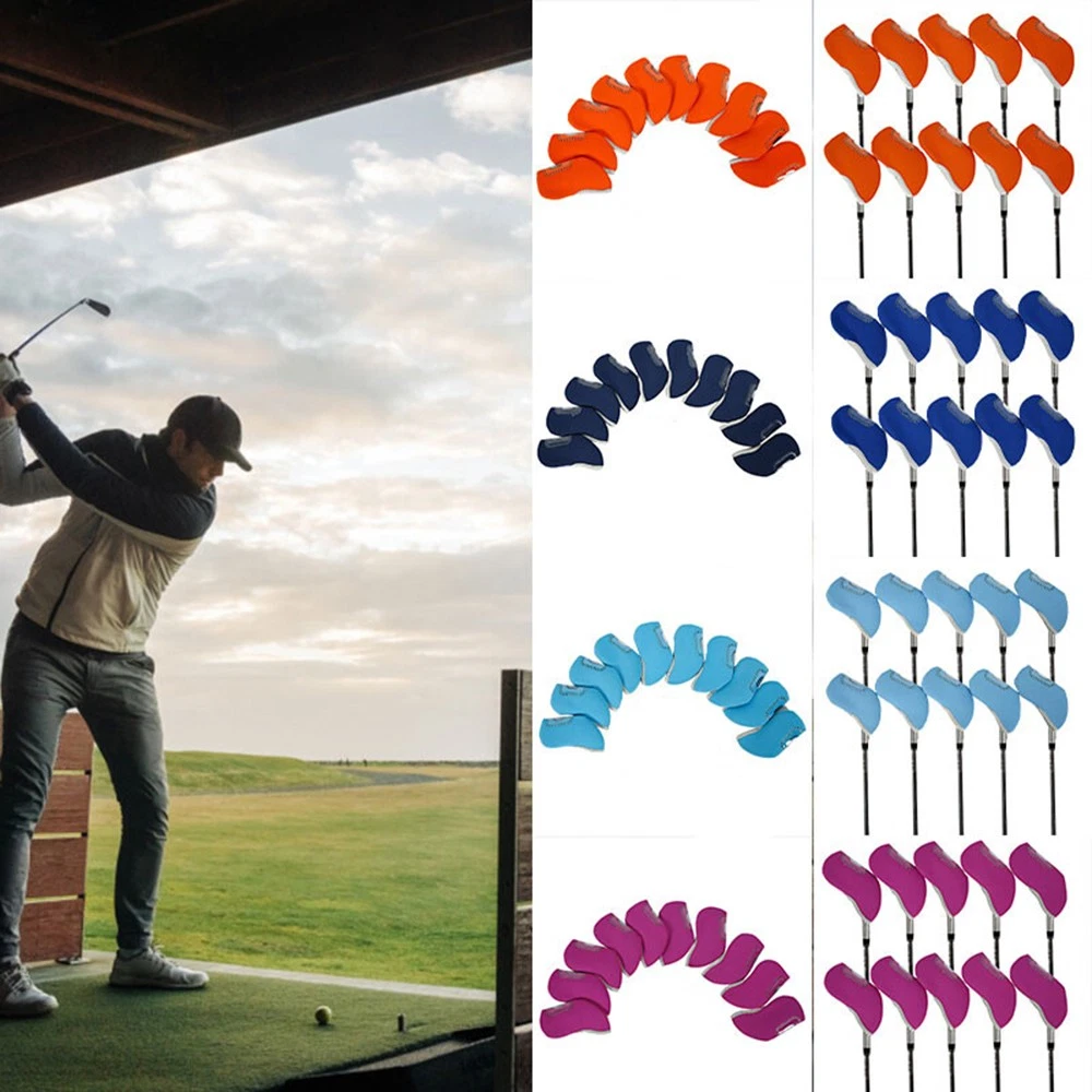 Golf Tees - クリアで目に見えるヘッドカバー 10 個入りゴルフカバー ゴルフウェッジヘッドカバー シースルーウィンドウ付きゴルフクラブ パター用ゴルフアクセサリー