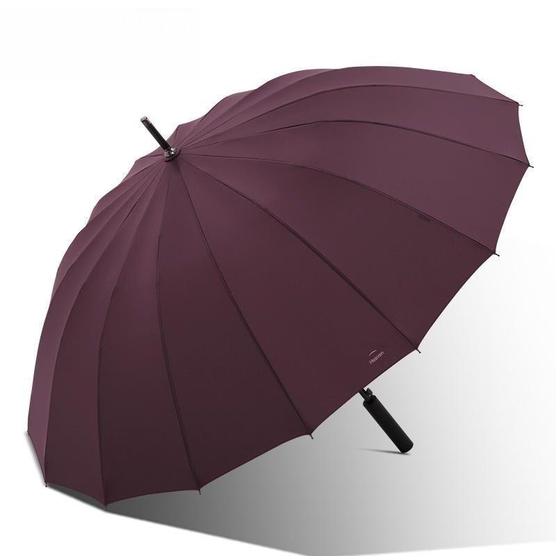 Golf Umbrella - 16本骨鋼鉄補強ロングストレートハンドル半自動傘、耐雨・耐風、頑丈なメンズビジネスゴルフ傘