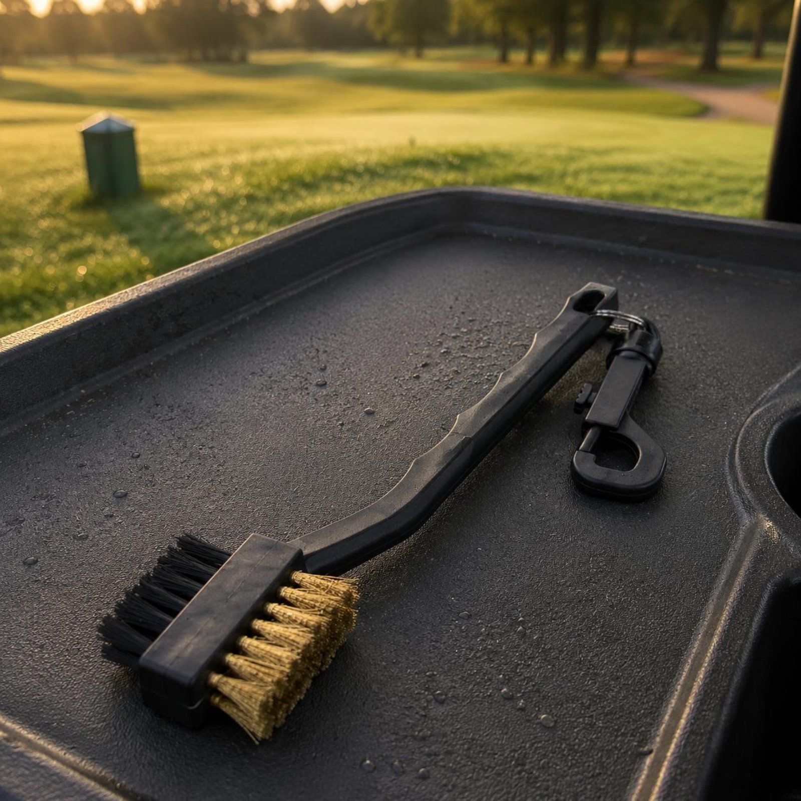 Golf Clubs - 両面ゴルフクラブブラシ 丈夫で長持ちするロングハンドルゴルフブラシ スポーツアクセサリー ポータブルクリップ 簡単に取り付けられます