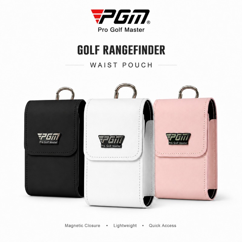 Golf Rangefinder - PGM 磁気ゴルフウエストポーチ距離計ケースクリップオン PU レザー軽量ヒップベルトバッグクイックアクセスゴルフアクセサリー男性女性