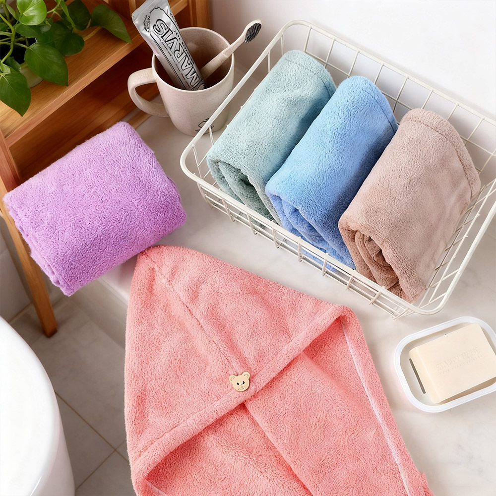 女性用速乾ドライヘアハット - コーラルフリース厚手ラップボ - Golf Towel のレビューと価格