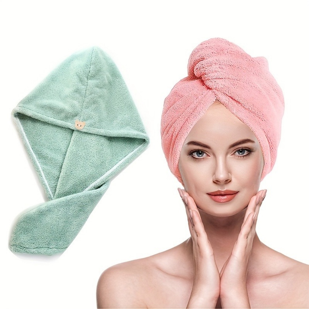女性用速乾ドライヘアハット - コーラルフリース厚手ラップボ - Golf Towel のレビューと価格