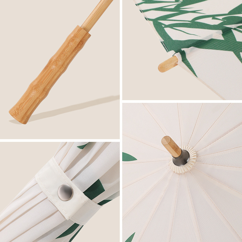 レトロな中国風の大型竹傘。16本の骨組みを使用し、手動で開閉 - Golf Umbrella Large のレビューと価格