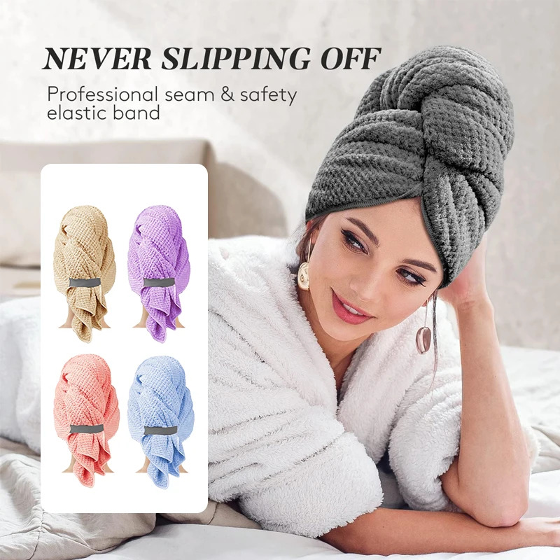 超吸収性特大マイクロファイバーヘアタオルラップ、速乾ヘアタオ - Golf Towel のレビューと価格
