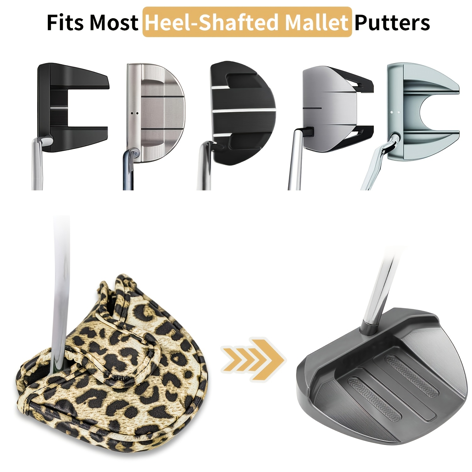 1個入り レオパード柄ゴルフパターヘッドカバー、トレンドのワ - Golf Putter のレビューと価格