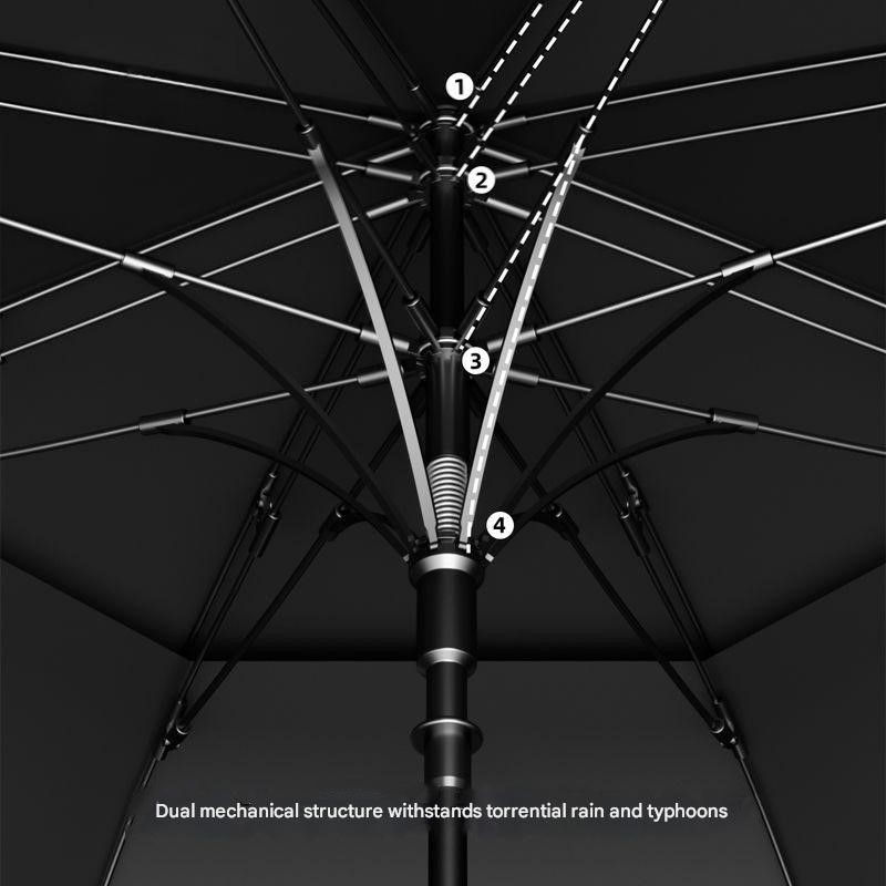 高級セミオートマチック長柄ストレート傘 二重構造耐暴風雨強化 - Golf Umbrella のレビューと価格