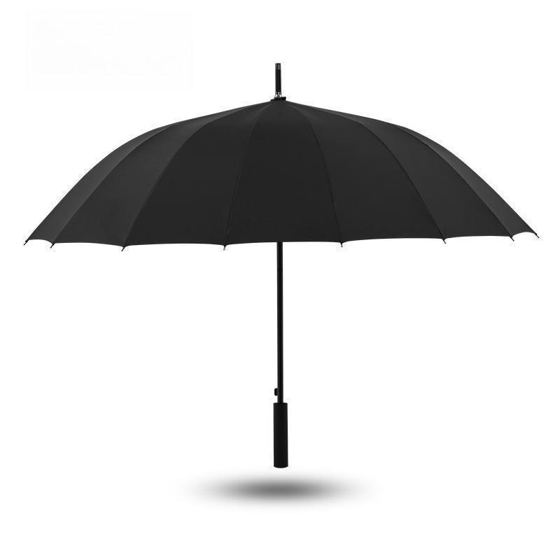 16本骨鋼鉄補強ロングストレートハンドル半自動傘、耐雨・耐風 - Golf Umbrella のレビューと価格