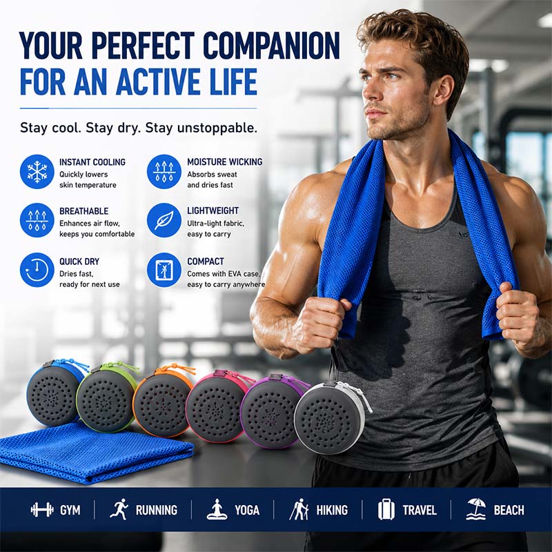 インスタント冷却タオル EVAケース付き 速乾 スポーツジム - Golf Towel のレビューと価格